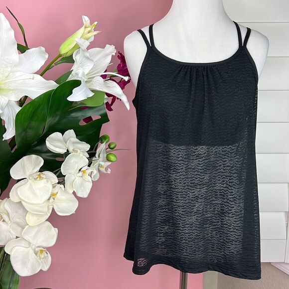 PrAna Women's Black Criss Cross Strappy Back Bra Tank Top - Picture 10 of 10